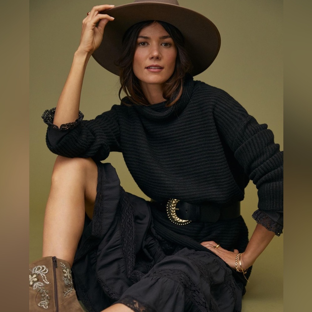 Anthropologie Pilcro Oversized Black Cowl Neck Sweater. Size M